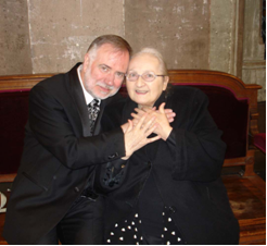 With Yvonne Loriod-Messiaen at Trinité Messiaen 2008: «Un arc-en-ciel théologique» performance, in honor of Messiaen’s centenary